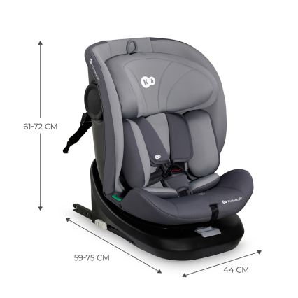 KINDERKRAFT - Seggiolino auto I-GROW i-Dimensioni (40-150 cm) grigio