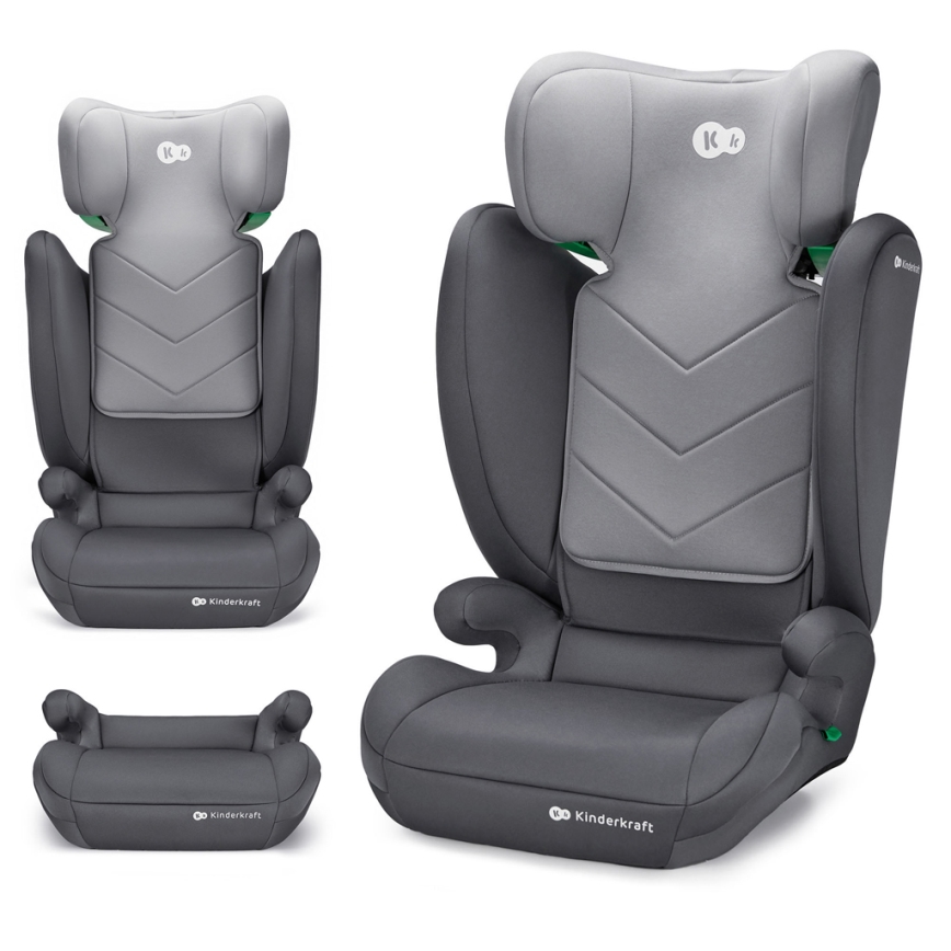 KINDERKRAFT - Seggiolino auto I-SPARK i-Dimensioni (100-150 cm) grigio