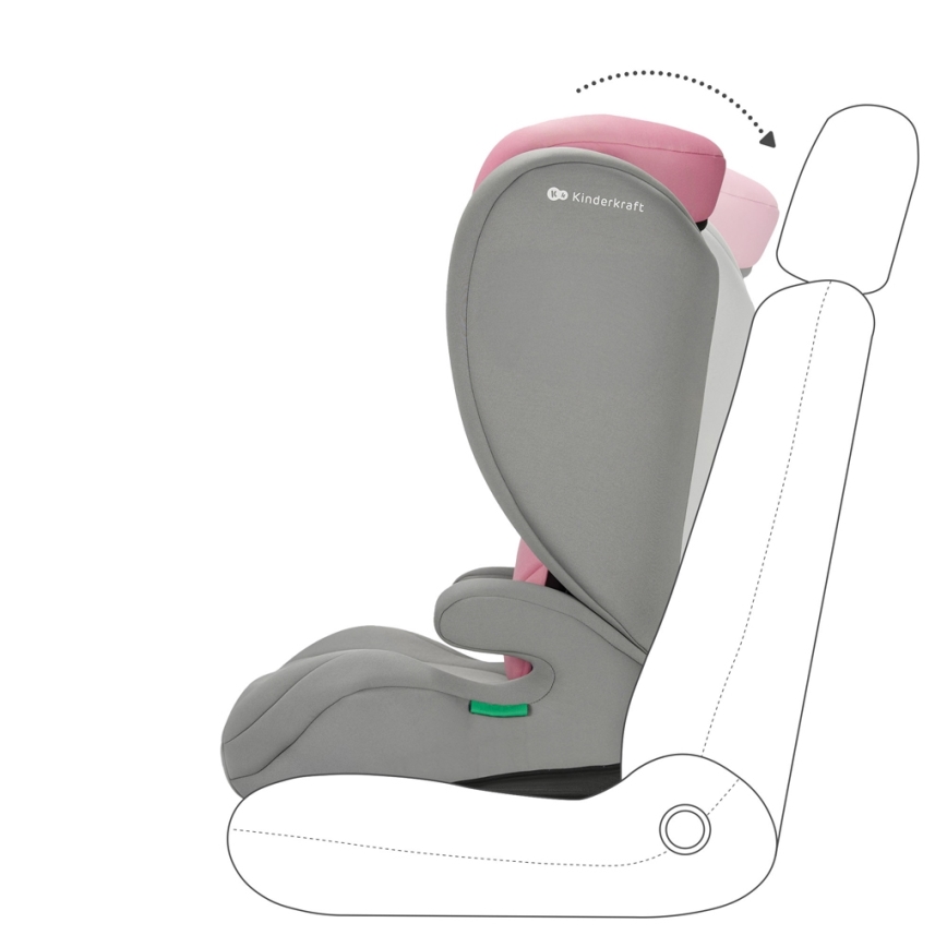 KINDERKRAFT - Seggiolino auto I-SPARK i-Dimensioni (100-150 cm) rosa