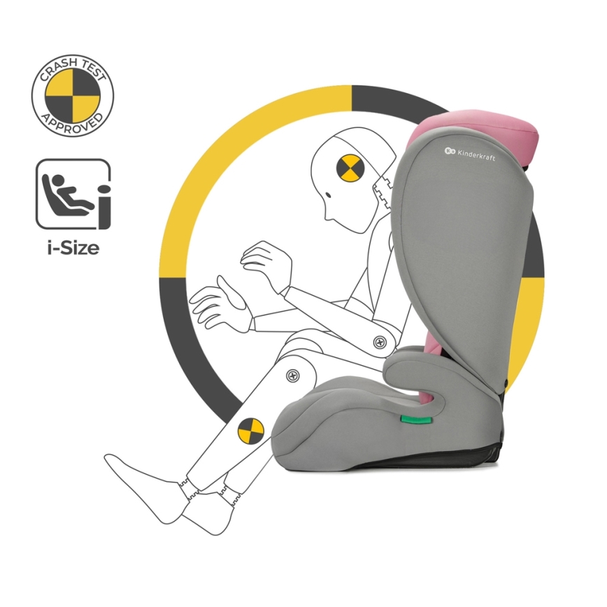 KINDERKRAFT - Seggiolino auto I-SPARK i-Dimensioni (100-150 cm) rosa