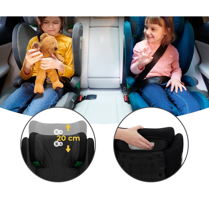 KINDERKRAFT - Seggiolino auto JUNIOR FIX 2 (100-150 cm) Graphite nero