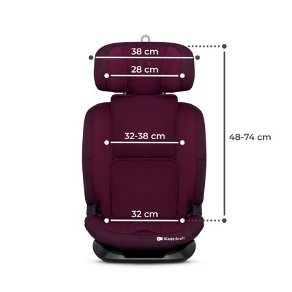 KINDERKRAFT - Seggiolino auto ONETO 3 i-Dimensioni (76-150 cm) + Isofix Cherry pearl