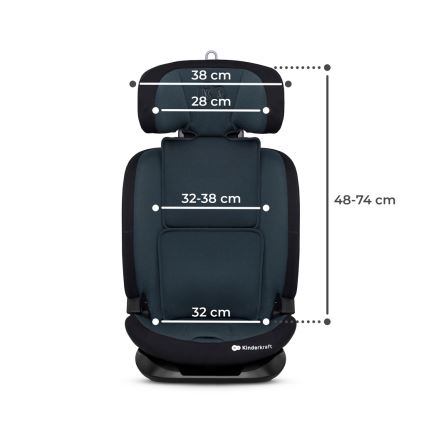 KINDERKRAFT - Seggiolino auto ONETO 3 i-Dimensioni (76-150 cm) + Isofix Graphite nero