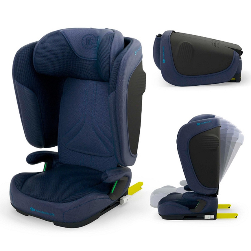 KINDERKRAFT - Seggiolino auto pieghevole UNITY 2 i-Size 100-150 cm blu scuro