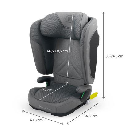 KINDERKRAFT - Seggiolino auto pieghevole UNITY 2 i-Size 100-150 cm grigio