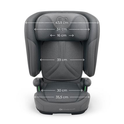 KINDERKRAFT - Seggiolino auto pieghevole UNITY 2 i-Size 100-150 cm grigio
