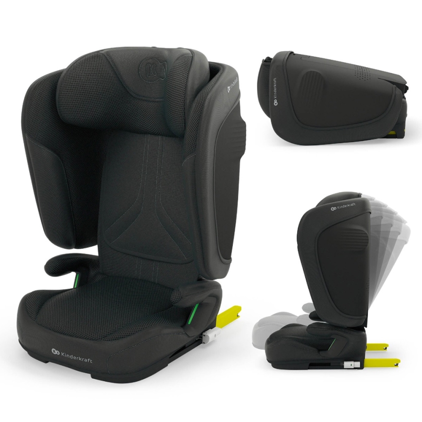 KINDERKRAFT - Seggiolino auto pieghevole UNITY 2 i-Size 100-150 cm nero