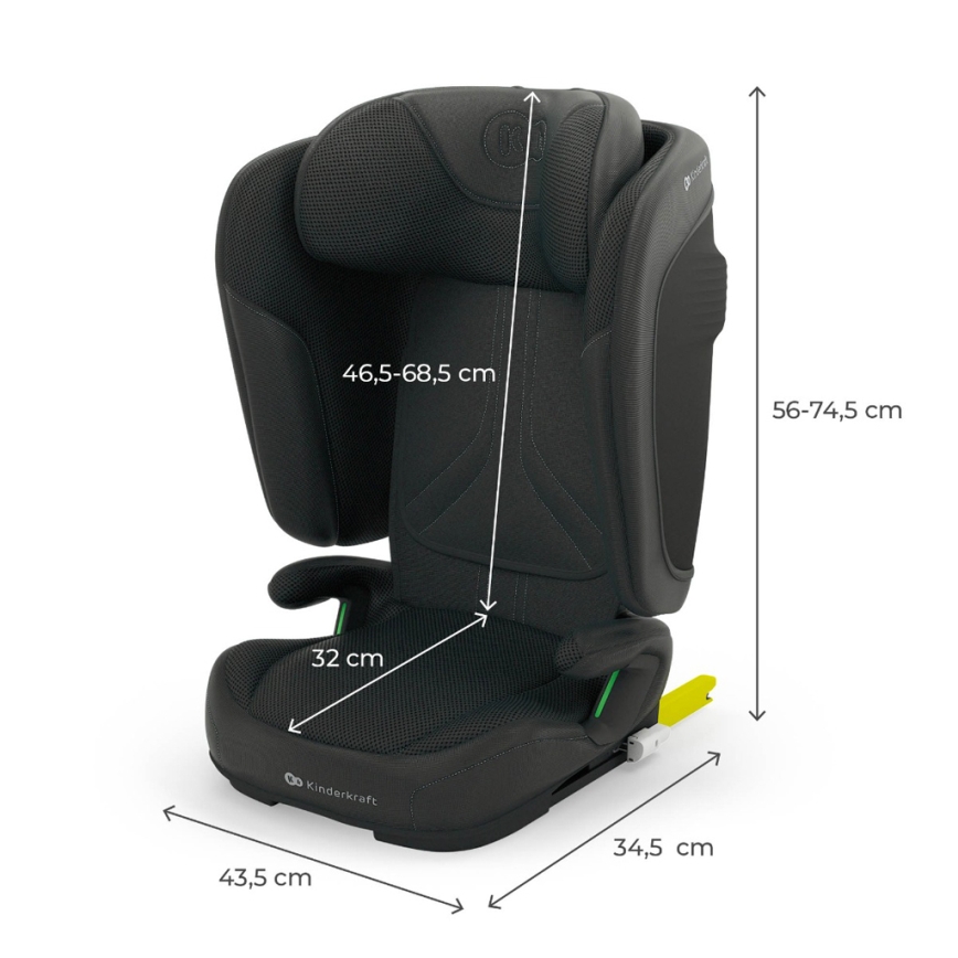 KINDERKRAFT - Seggiolino auto pieghevole UNITY 2 i-Size 100-150 cm nero