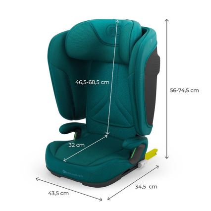 KINDERKRAFT - Seggiolino auto pieghevole UNITY 2 i-Size 100-150 cm turchese