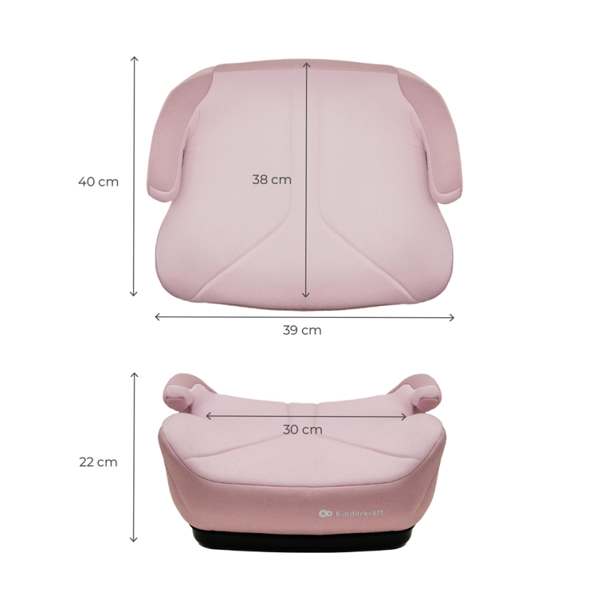 KINDERKRAFT - Seggiolino rialzo per auto I-BOOST 2 125–150 cm rosa