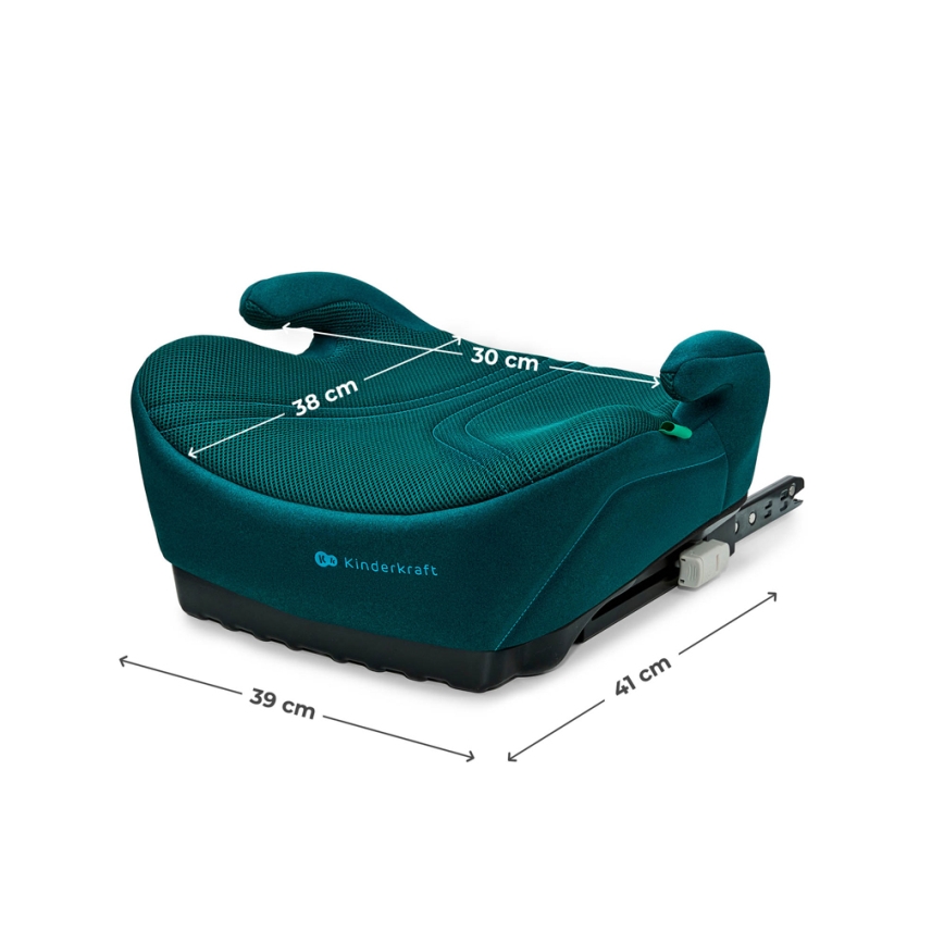 KINDERKRAFT - Seggiolino rialzo per auto I-BOOST 2 PRO i-Size 125–150 cm, turchese