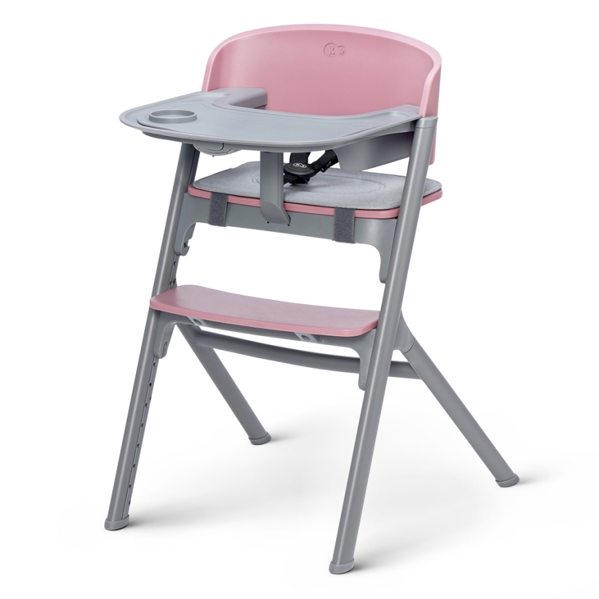 KINDERKRAFT SELECT - Chaise haute enfant 3en1 LIVY Premium Aster rose + transat CALMEE