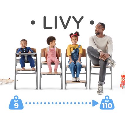 KINDERKRAFT SELECT - Esstischstuhl für Kinder 3in1 LIVY Premium Eiche