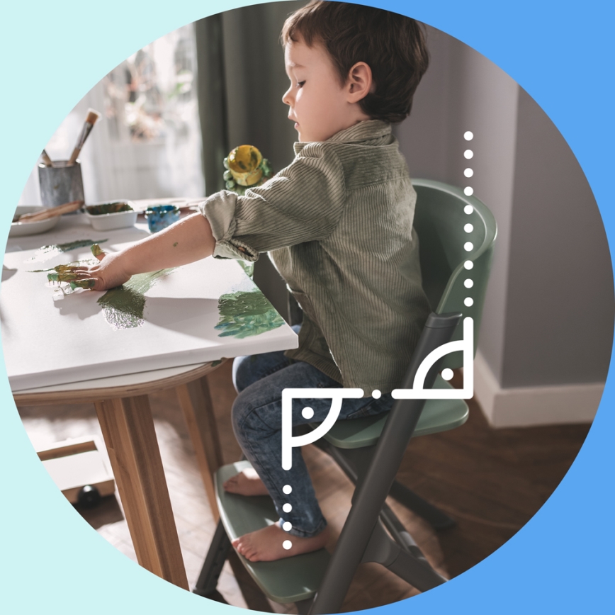KINDERKRAFT SELECT - Esstischstuhl für Kinder 3in1 LIVY Premium Olive grün + Liege CALMEE