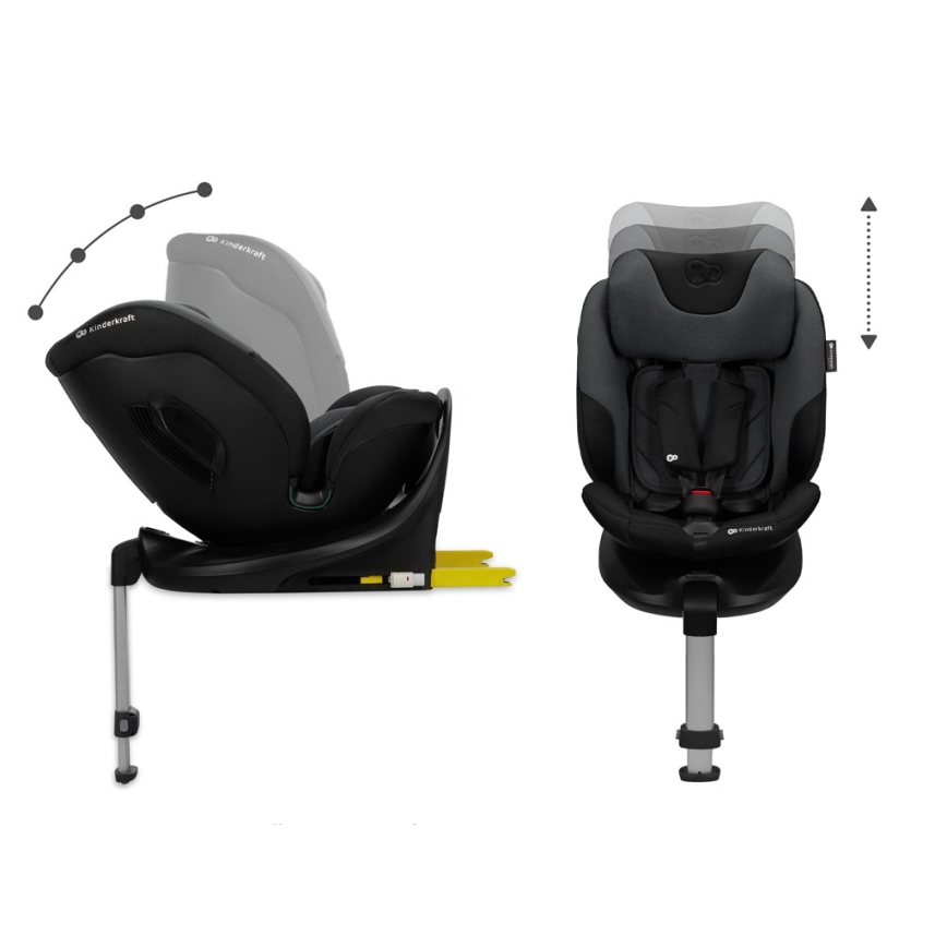 KINDERKRAFT SELECT - Kindersitz mit drehbarer I-FIX-Basis (40-150 cm) Graphit-Schwarz
