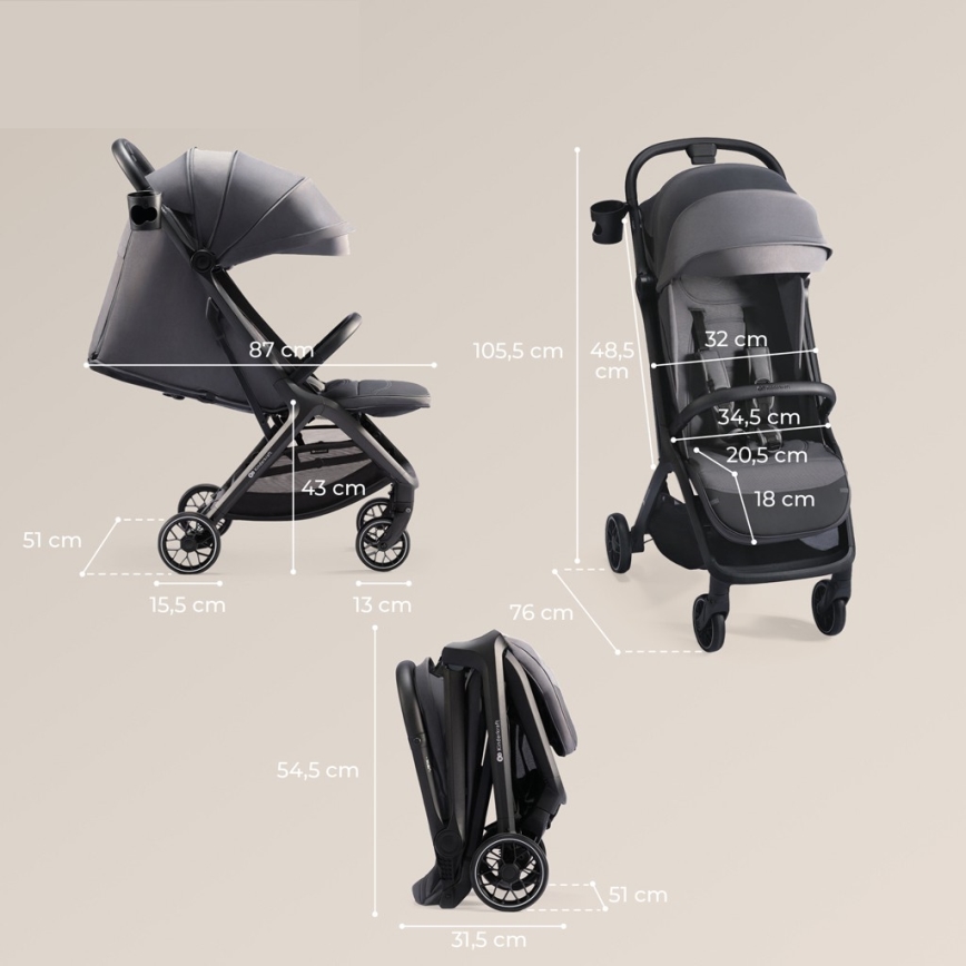 KINDERKRAFT SELECT - Kinderwagen NUBI 2 grau