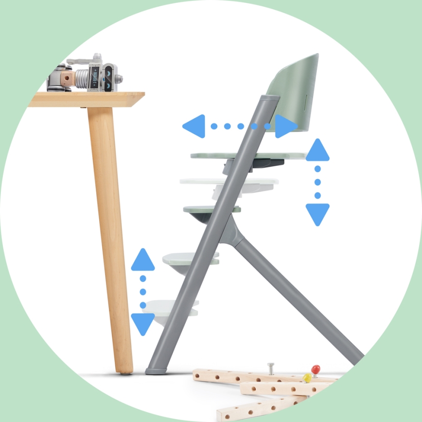 KINDERKRAFT SELECT - Kinderhochstuhl 3in1 LIVY Premium Olivgrün