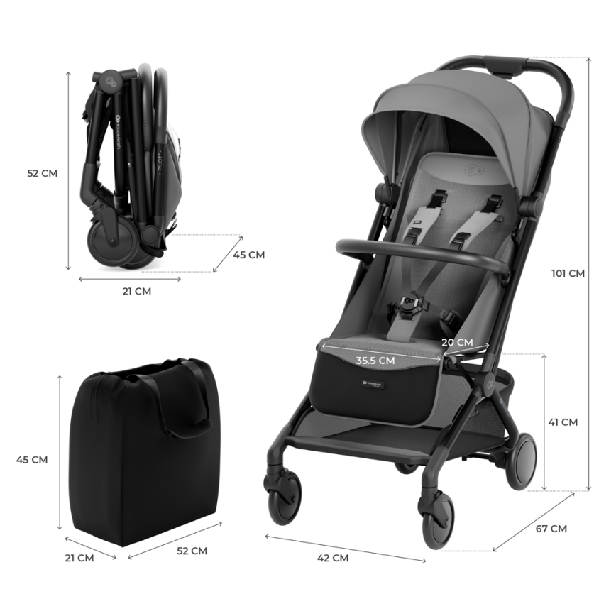 KINDERKRAFT SELECT - Passeggino PILOT 2 grigio