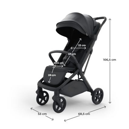 KINDERKRAFT SELECT - Poussette sportive NUBI 3 Noir minuit