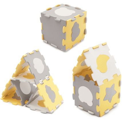KINDERKRAFT - Puzzle in schiuma LUNO 30 pezzi grigio/giallo