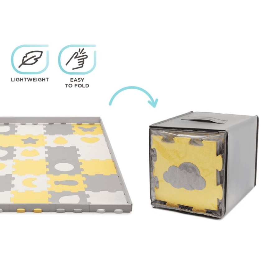 KINDERKRAFT - Puzzle in schiuma LUNO 30 pezzi grigio/giallo