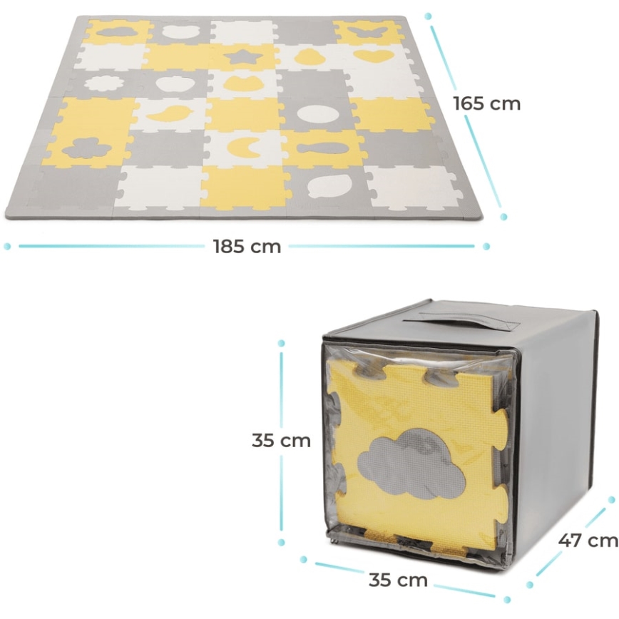 KINDERKRAFT - Puzzle in schiuma LUNO 30 pezzi grigio/giallo