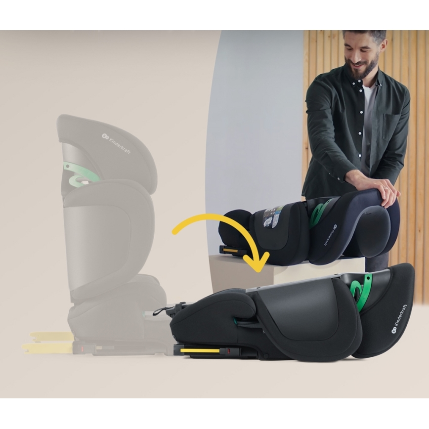 KINDERKRAFT SELECT - Seggiolino auto XPAND 2 i-Dimensioni (100-150cm) Premium Graphite nero
