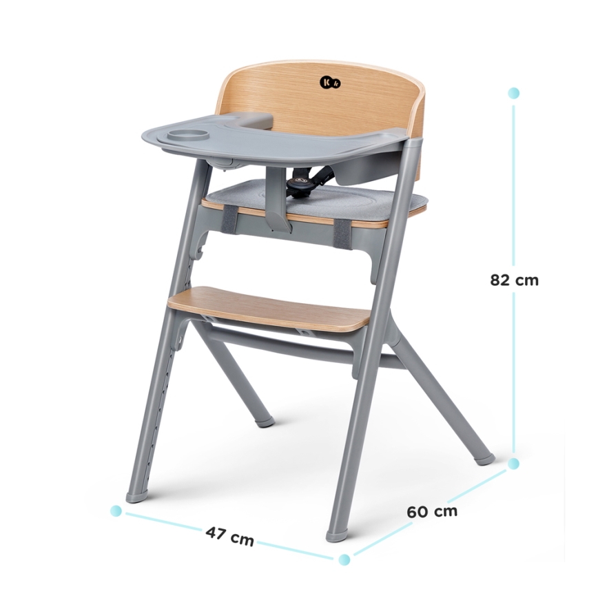KINDERKRAFT SELECT - Seggiolone da tavola 3 in 1 LIVY Premium rovere + sdraietta CALMEE