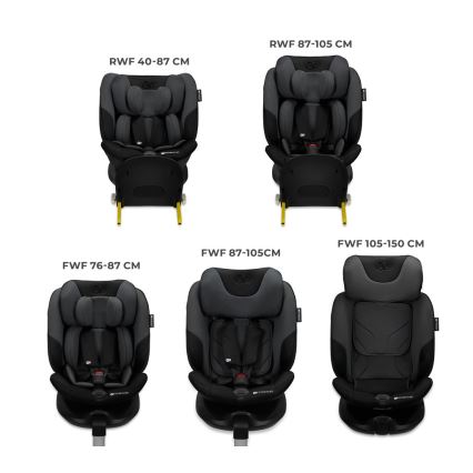 KINDERKRAFT SELECT - Siège auto avec base pivotante I-FIX (40-150 cm) Noir graphite