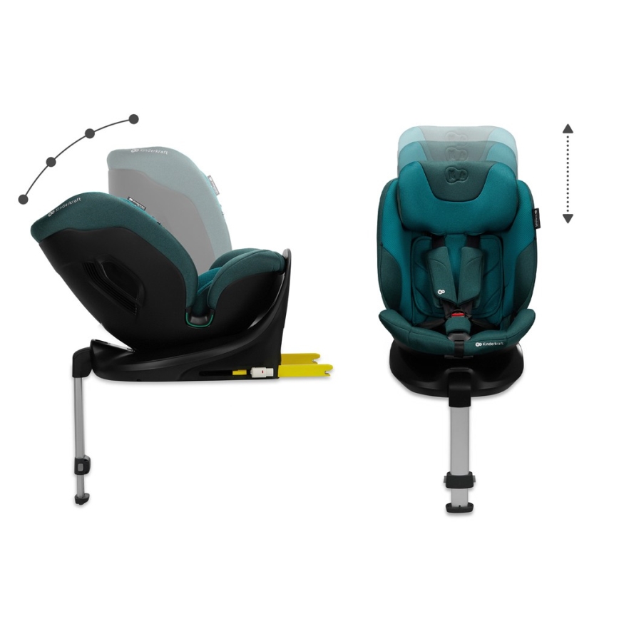 KINDERKRAFT SELECT - Siège-auto avec base pivotante I-FIX (40-150 cm) bleu Harbor