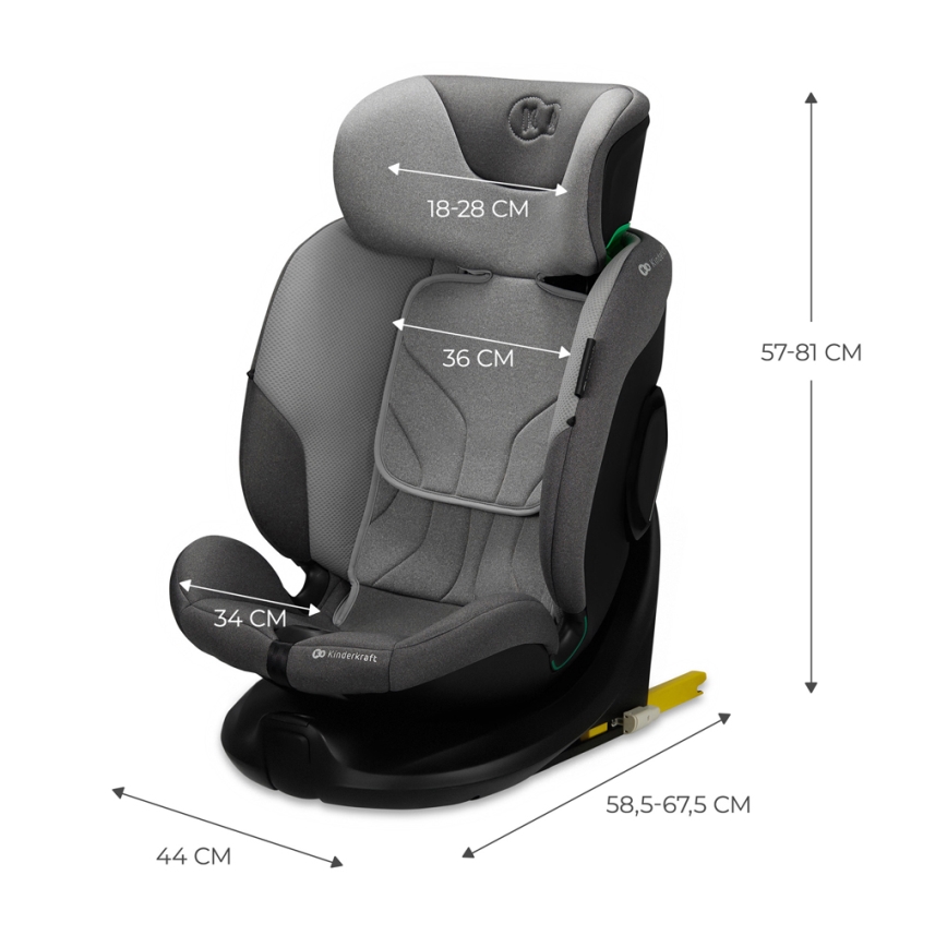 KINDERKRAFT SELECT - Siège auto I-FIX (40-150 cm) Cool gris