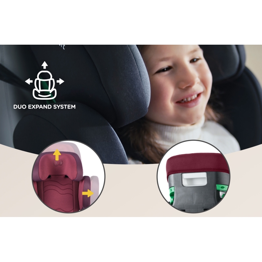 KINDERKRAFT SELECT - Siège auto XPAND 2 i-Taille (100-150 cm) Premium Cherry pearl
