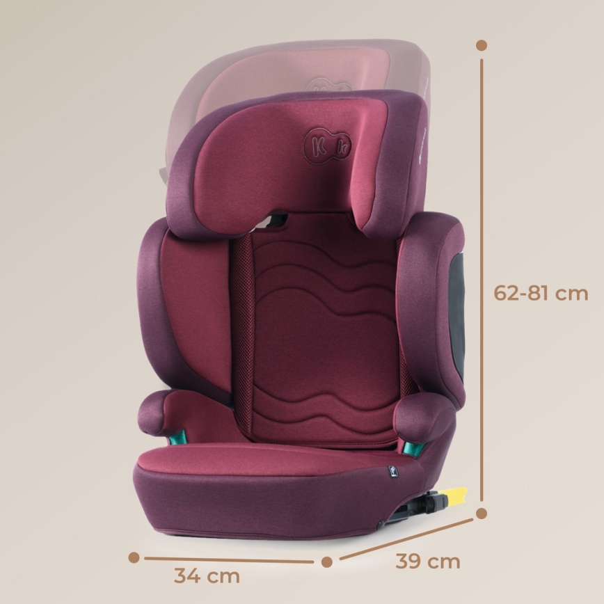 KINDERKRAFT SELECT - Siège auto XPAND 2 i-Taille (100-150 cm) Premium Cherry pearl