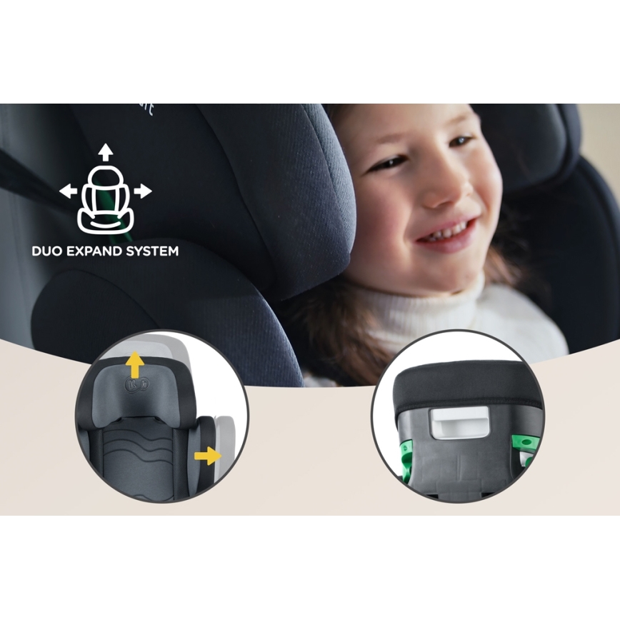KINDERKRAFT SELECT - Siège auto XPAND 2 i-Taille (100-150cm) Premium Graphite noir