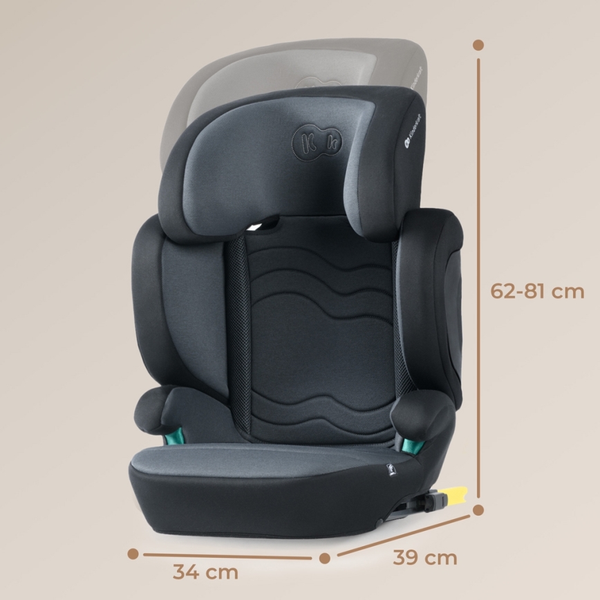 KINDERKRAFT SELECT - Siège auto XPAND 2 i-Taille (100-150cm) Premium Graphite noir