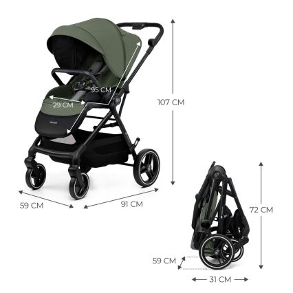 KINDERKRAFT SELECT - Sportkinderwagen YOXI Mystic Green