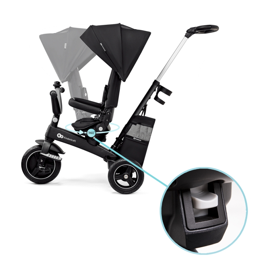 KINDERKRAFT SELECT - Tricycle enfant 5en1 EASYTWIST Premium noir