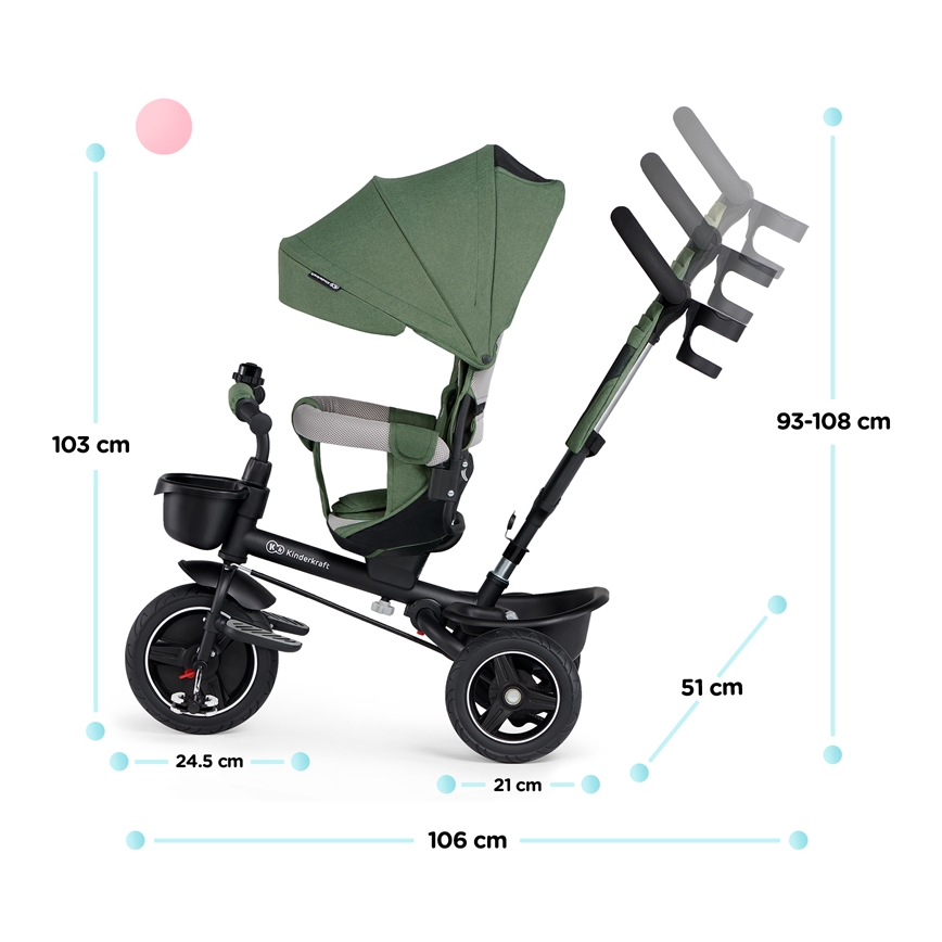 KINDERKRAFT SELECT - Tricycle enfant SPINSTEP Premium vert