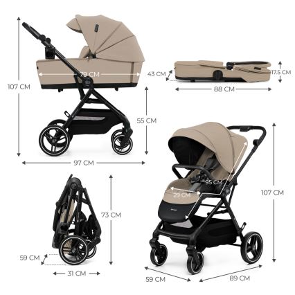 KINDERKRAFT SELECT - Passeggino combinato 2 in 1 YOXI Beige sabbia