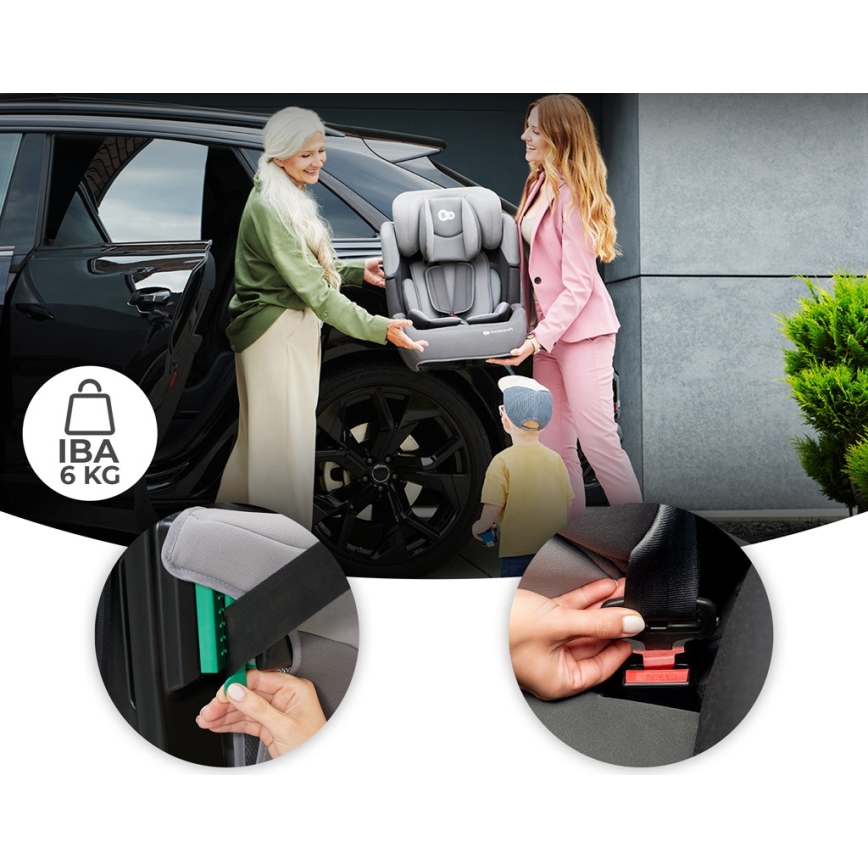KINDERKRAFT - Siège auto COMFORT UP i-Taille (76-150 cm) gris clair
