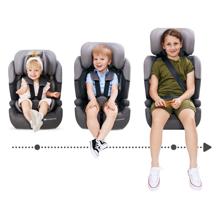 KINDERKRAFT - Siège auto COMFORT UP i-Taille (76-150 cm) gris clair