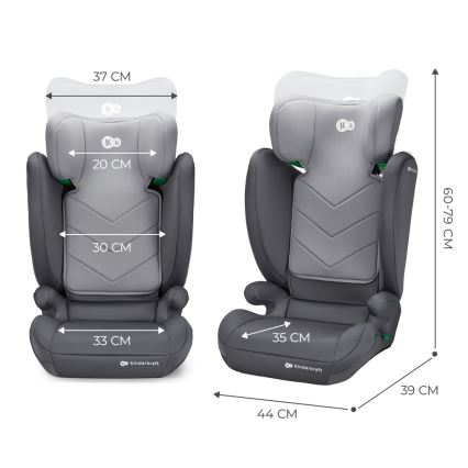 KINDERKRAFT - Siège auto I-SPARK i-Taille (100-150 cm) gris