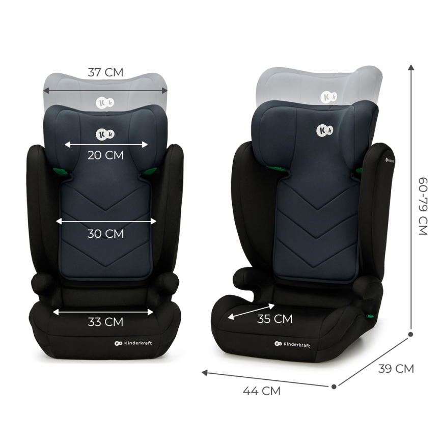 KINDERKRAFT - Siège auto I-SPARK i-Taille (100-150 cm) noir
