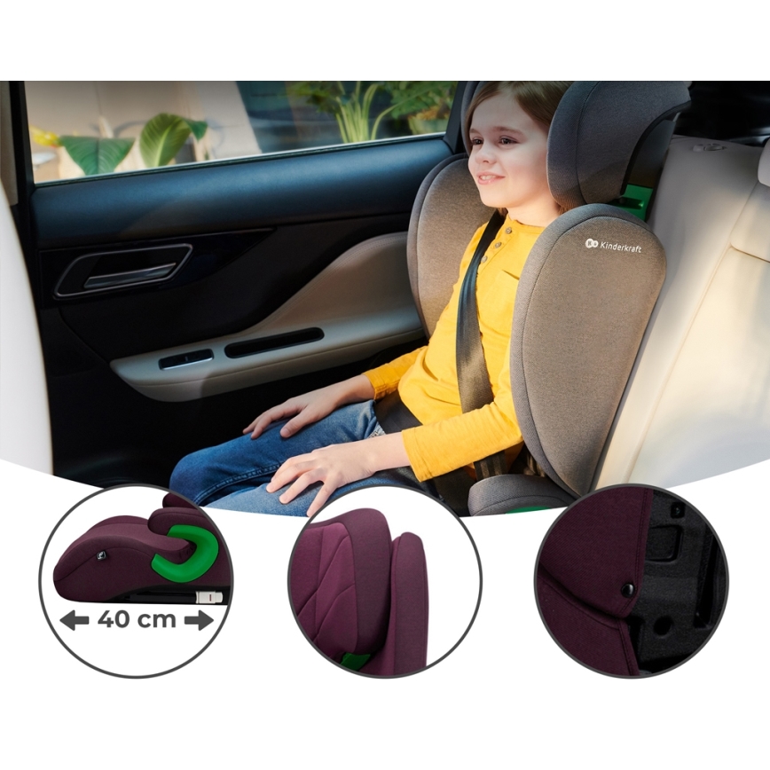 KINDERKRAFT - Siège auto JUNIOR FIX 2 (100-150 cm) Cherry pearl