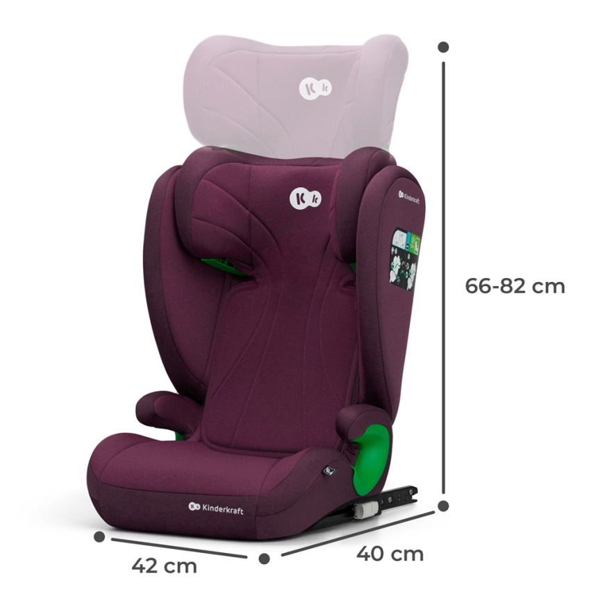 KINDERKRAFT - Siège auto JUNIOR FIX 2 (100-150 cm) Cherry pearl