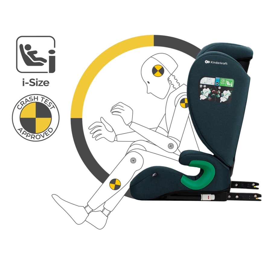KINDERKRAFT - Siège auto JUNIOR FIX 2 (100-150 cm) Harbor bleu