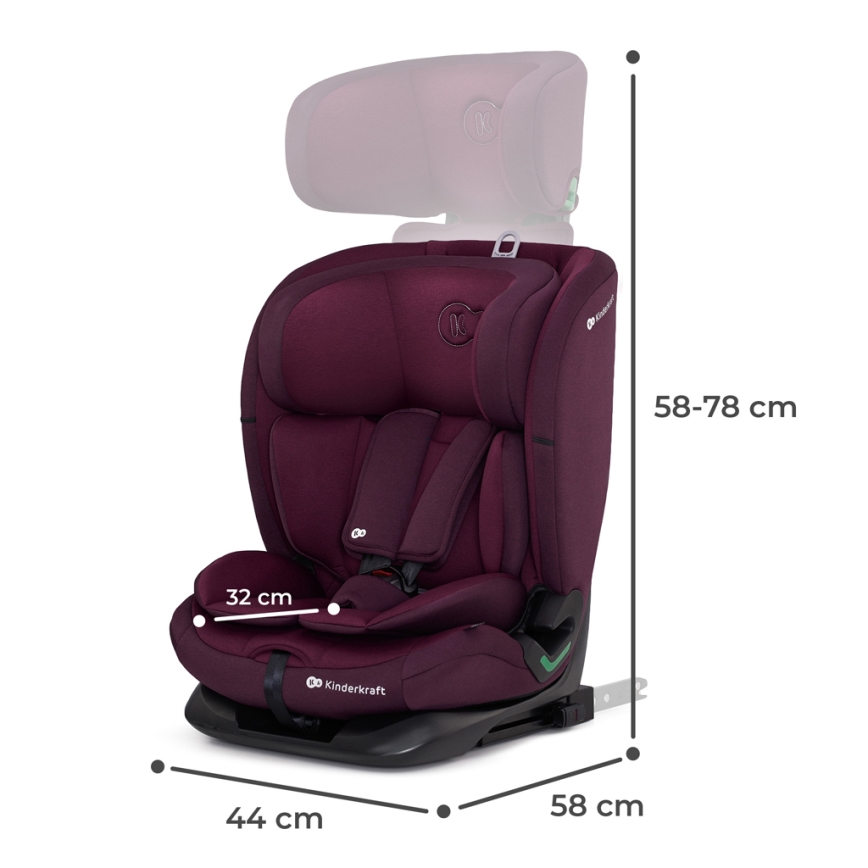 KINDERKRAFT - Siège auto ONETO 3 i-Taille (76-150 cm) + Isofix Cherry pearl