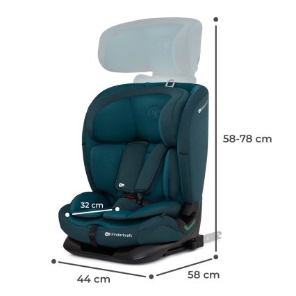 KINDERKRAFT - Siège auto ONETO 3 i-Taille (76-150 cm) + Isofix Harbor bleu