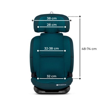 KINDERKRAFT - Siège auto ONETO 3 i-Taille (76-150 cm) + Isofix Harbor bleu