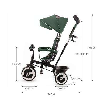 KINDERKRAFT - Triciclo per bambini ASTON Mystic verde